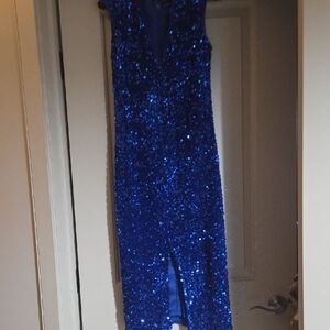 Le Chateau Royal Blue Sequin Dress